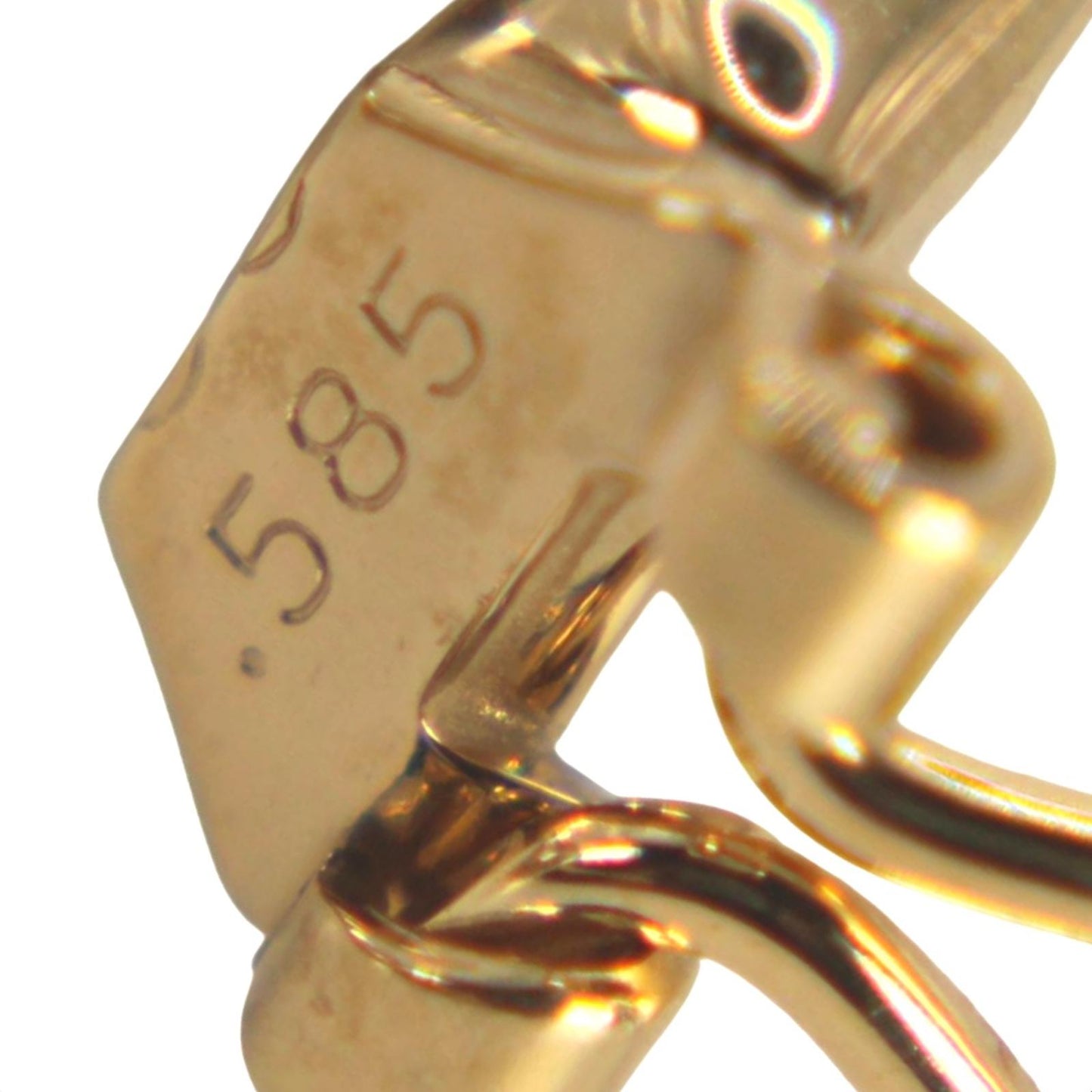 14kt Two Tone Yellow White Gold Crossover X French Clip Hoop Earrings 21mm