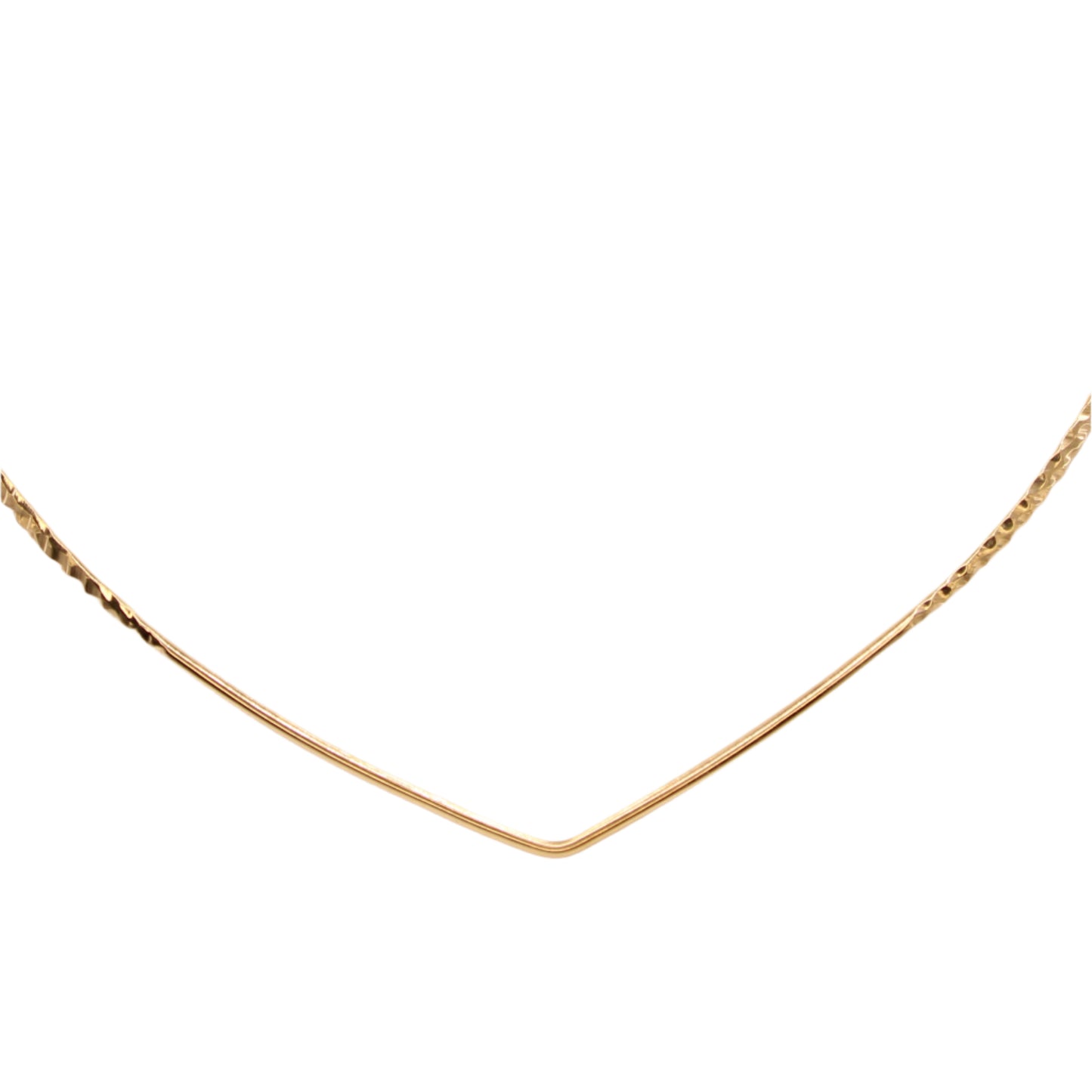 *SOLD* 14kt Yellow Gold Polished Hammered Pointed Collar Cuff Necklace