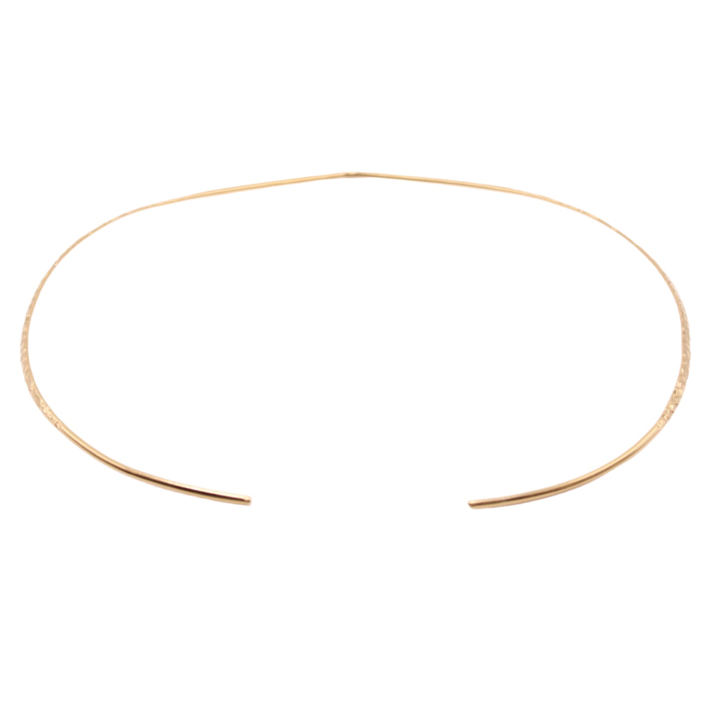 *SOLD* 14kt Yellow Gold Polished Hammered Pointed Collar Cuff Necklace