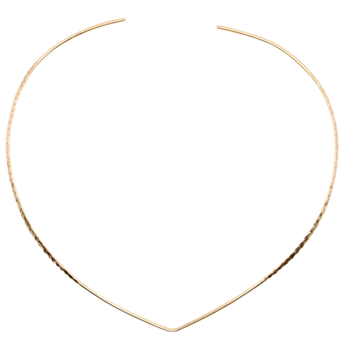 *SOLD* 14kt Yellow Gold Polished Hammered Pointed Collar Cuff Necklace
