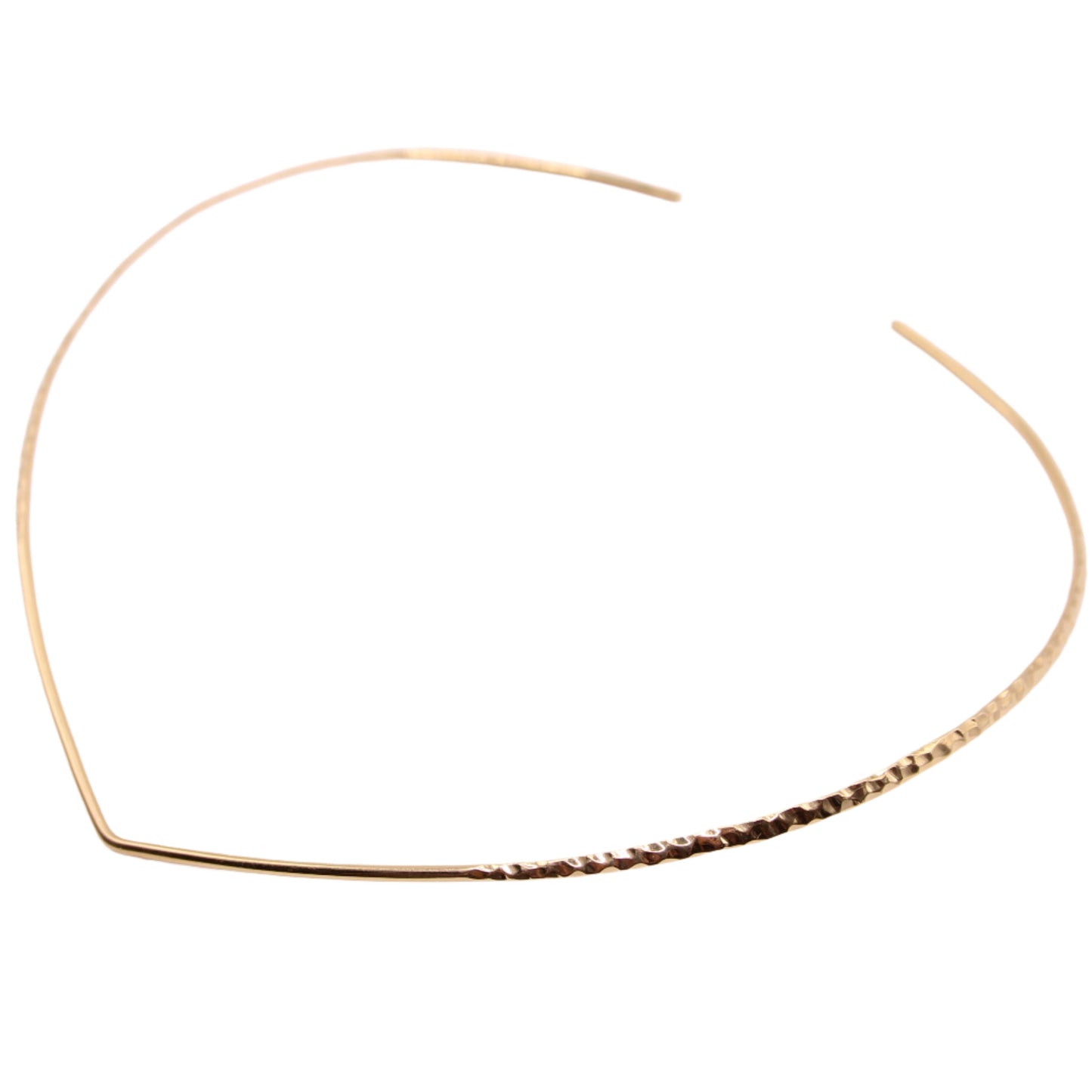 *SOLD* 14kt Yellow Gold Polished Hammered Pointed Collar Cuff Necklace