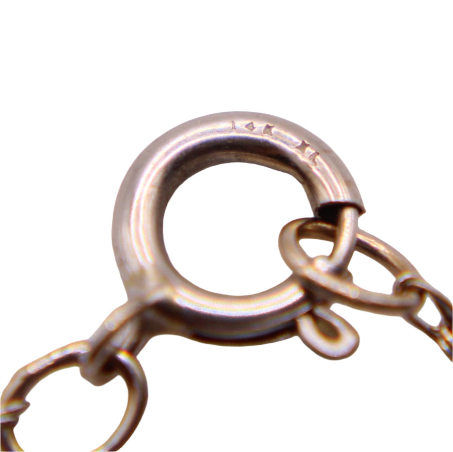 14kt White Gold Diamond Drop Round Baguette Dainty Chain Necklace 20"