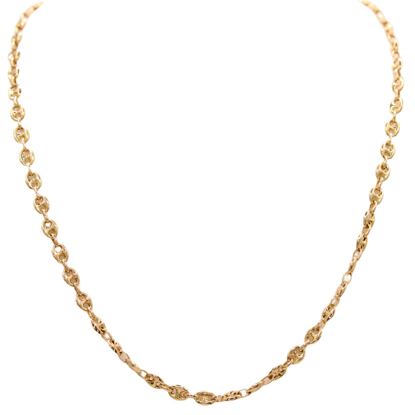 *SOLD* 10kt Yellow Gold Mariner Gucci Puffed Link Chain Necklace 20"