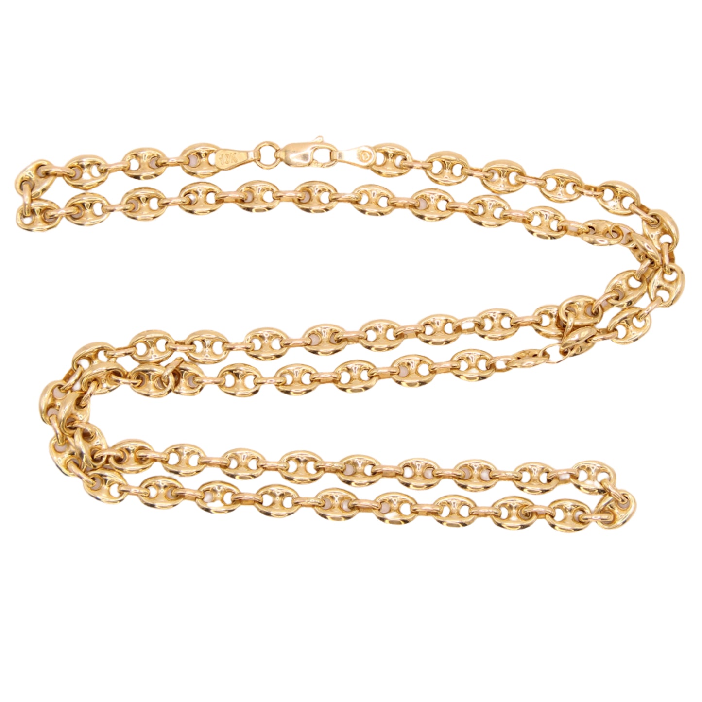 *SOLD* 10kt Yellow Gold Mariner Gucci Puffed Link Chain Necklace 20"