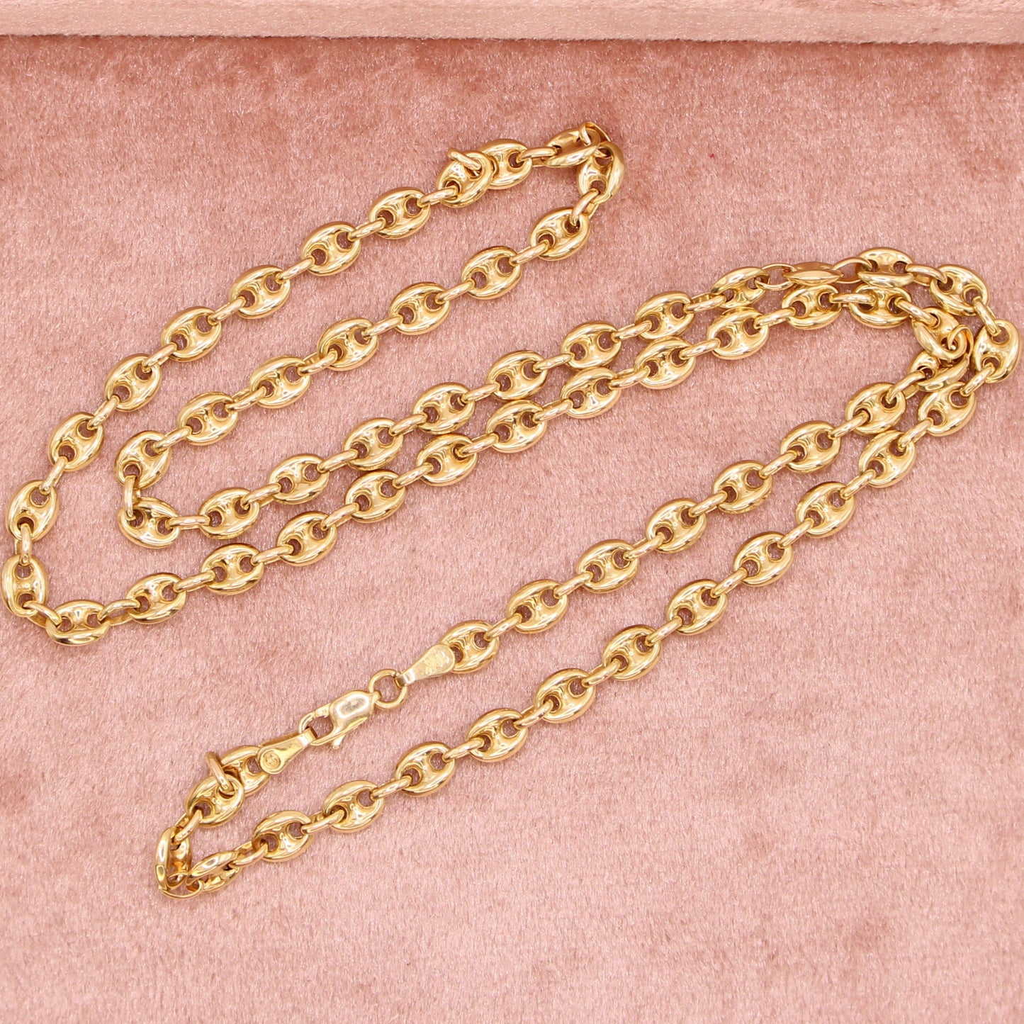 *SOLD* 10kt Yellow Gold Mariner Gucci Puffed Link Chain Necklace 20"
