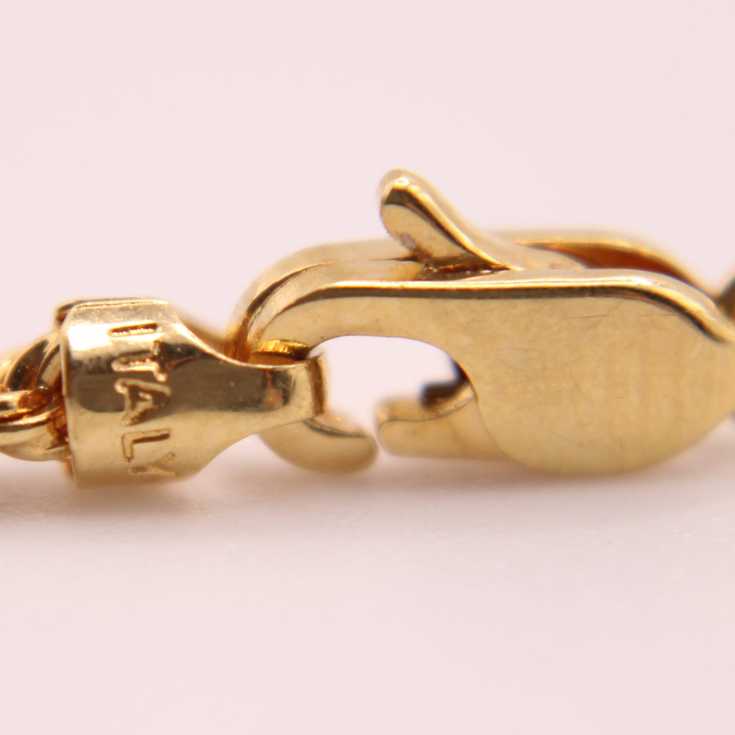 18kt Two Tone Yellow Rope White Bar Station Chain Necklace 17.75"