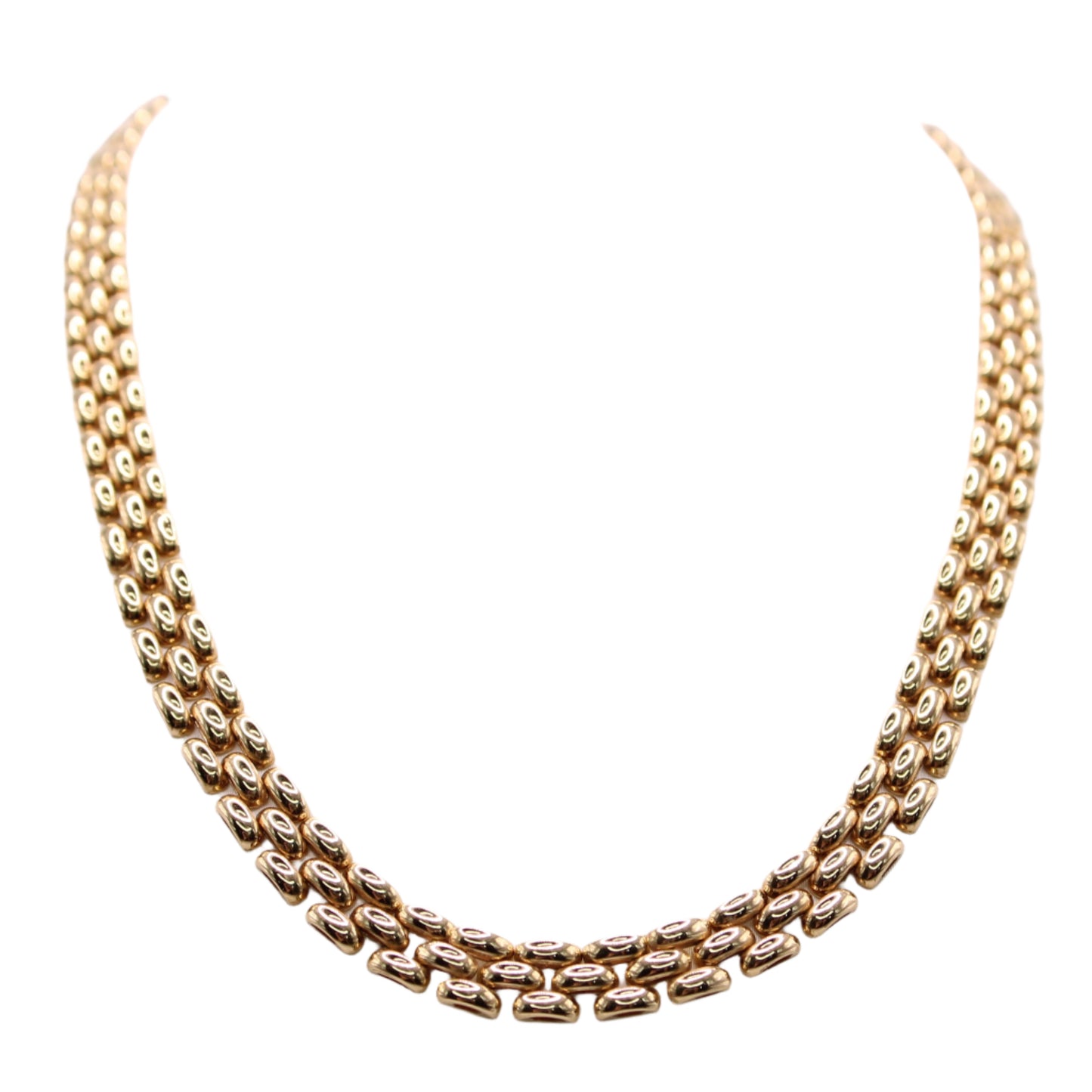 *SOLD* Aurafin 14kt Yellow Gold Panther Chain Link Collar Statement Necklace 16"