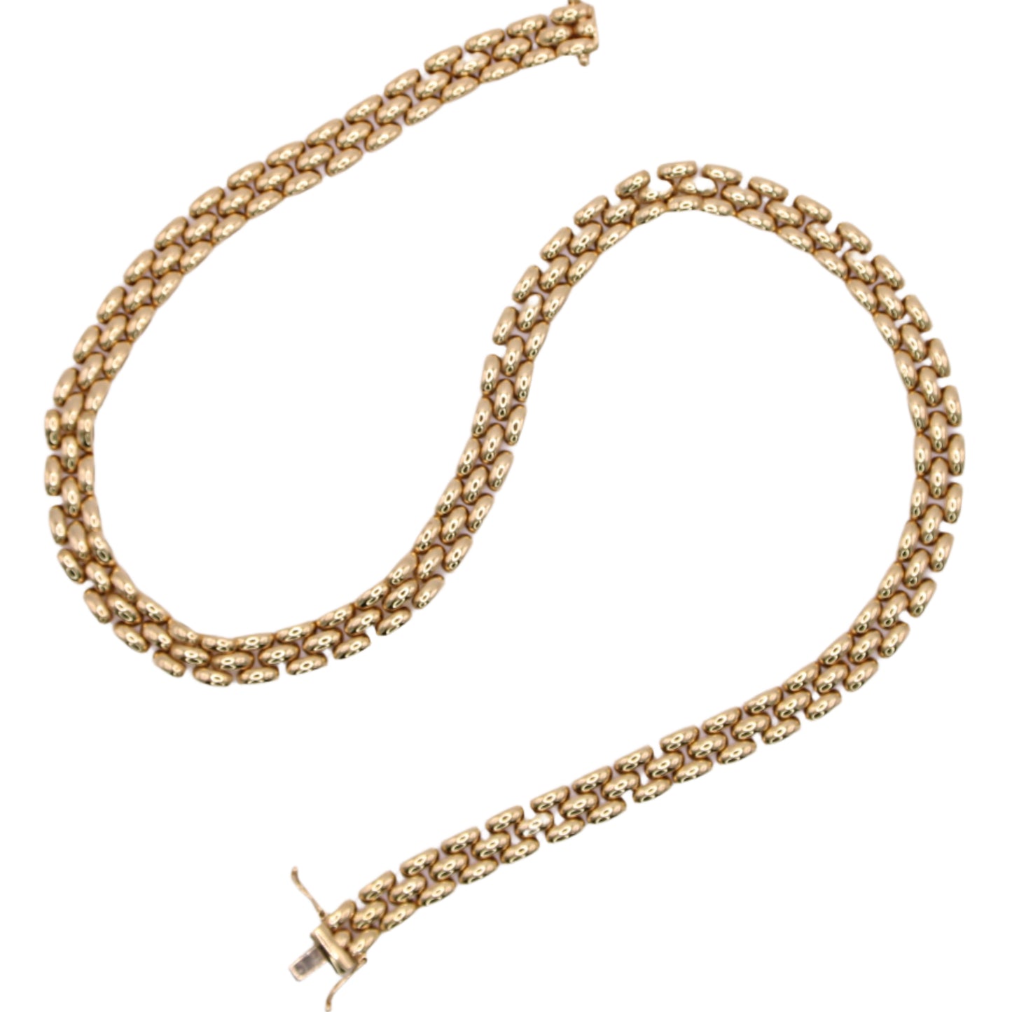 *SOLD* Aurafin 14kt Yellow Gold Panther Chain Link Collar Statement Necklace 16"