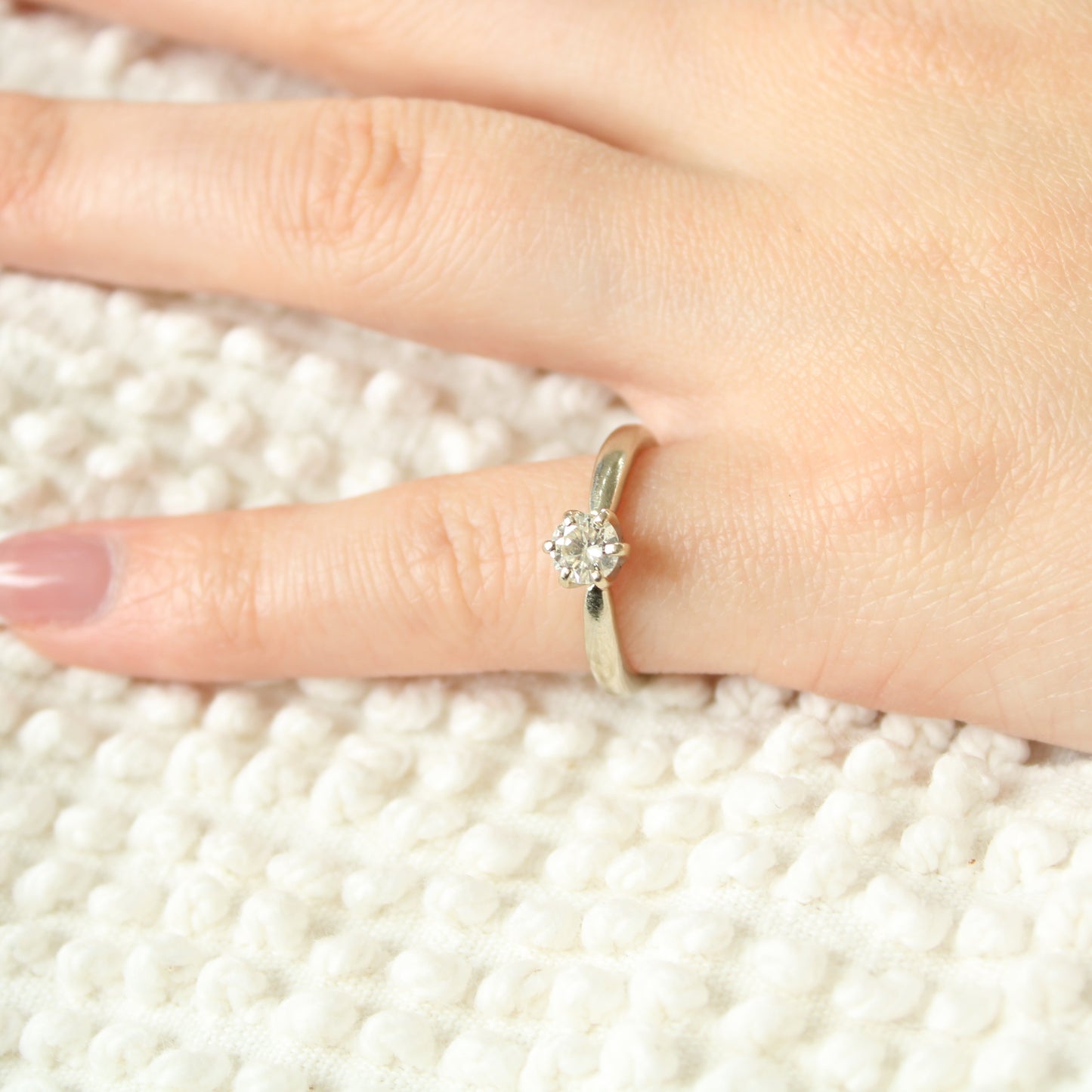 Solstice 14kt White Gold Diamond Round Cut .50 Carat Solitaire Engagement Wedding Ring