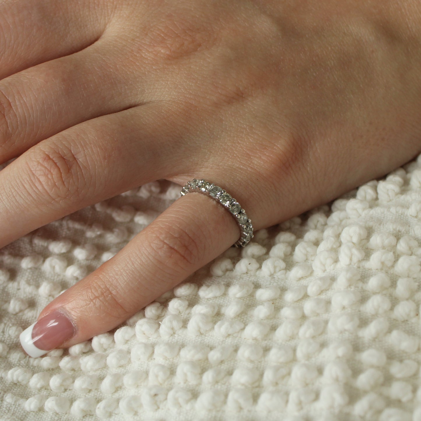 14kt White Gold 2CT Diamond Eternity Stacker Wedding Band Ring