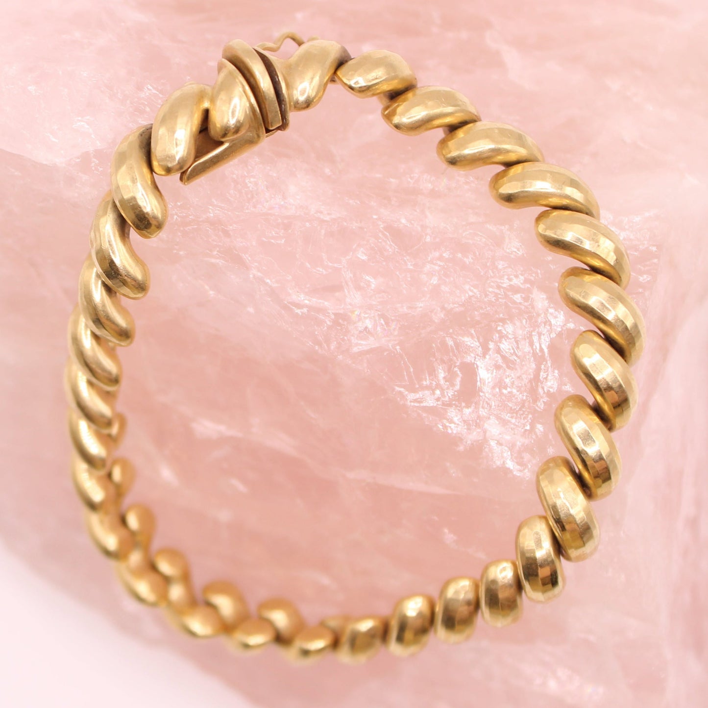 Bailey Banks & Biddle 14kt Yellow Gold San Marco Faceted Cut Bracelet 6.5"