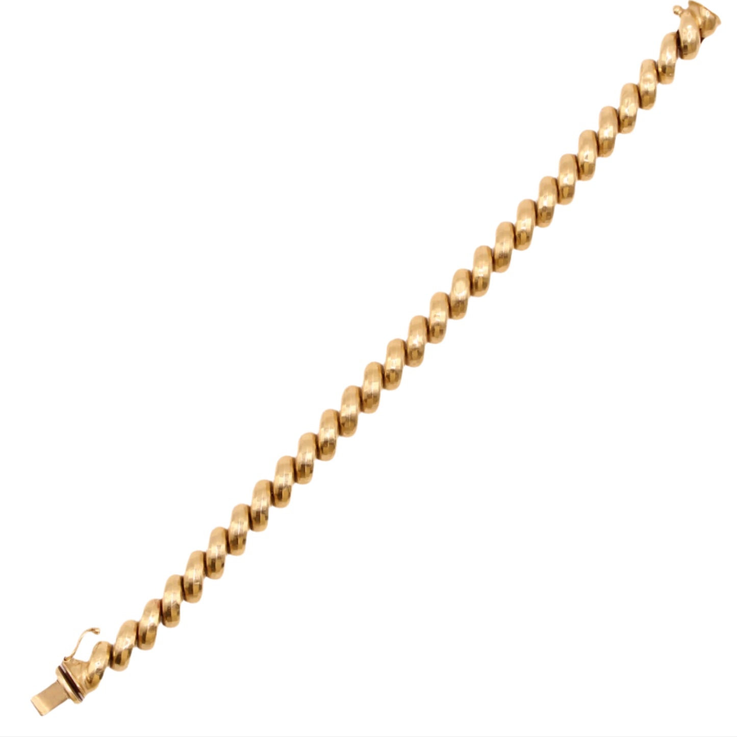 Bailey Banks & Biddle 14kt Yellow Gold San Marco Faceted Cut Bracelet 6.5"