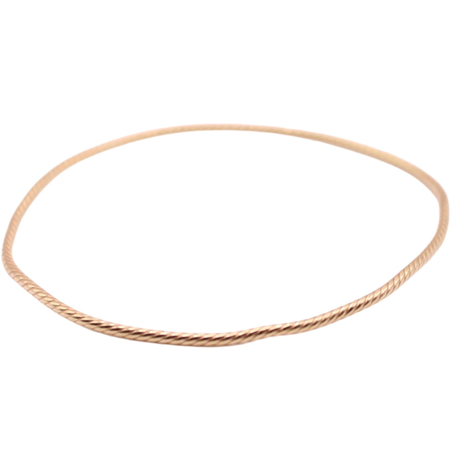 *SOLD* 14kt Yellow Gold Dainty Rope Twist Adjustable Minimalist Bangle Bracelet