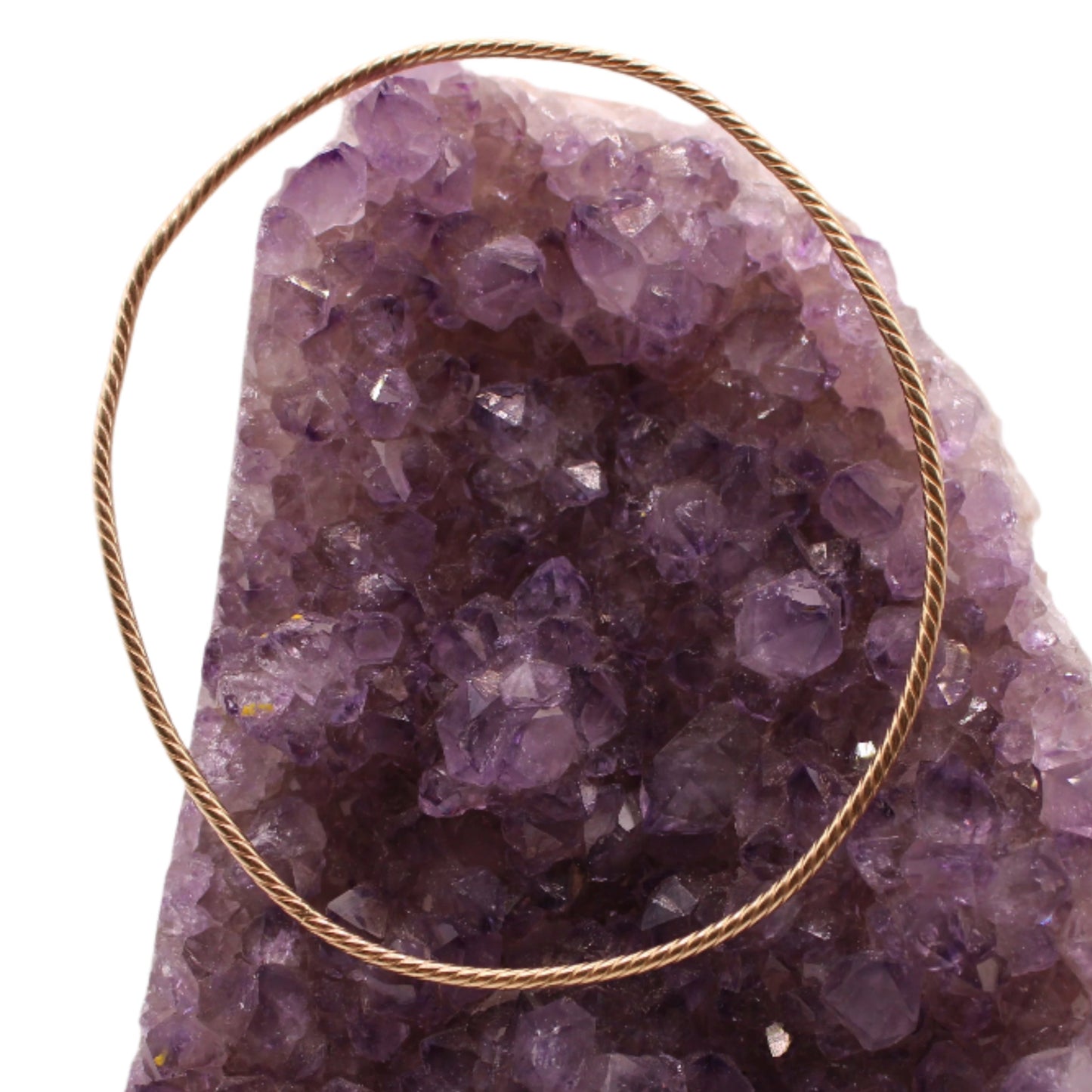 *SOLD* 14kt Yellow Gold Dainty Rope Twist Adjustable Minimalist Bangle Bracelet