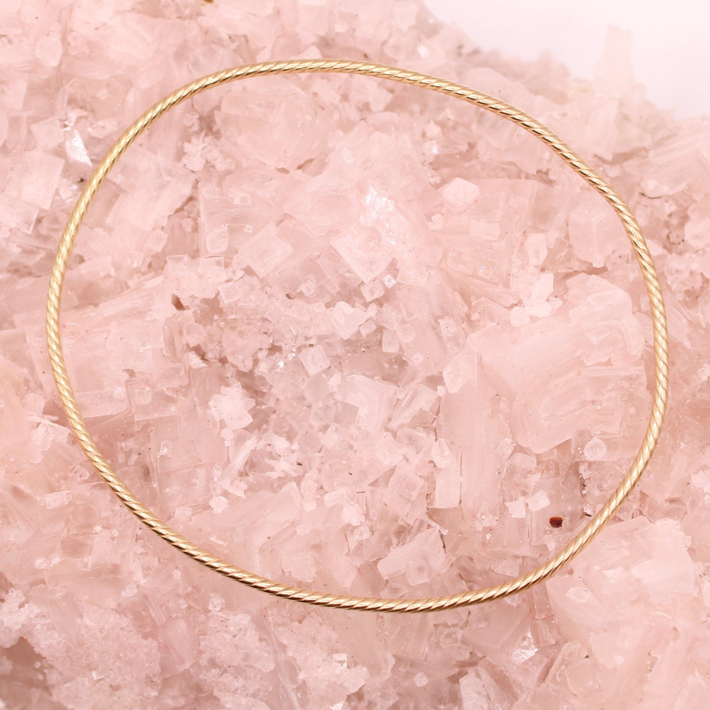 *SOLD* 14kt Yellow Gold Dainty Rope Twist Adjustable Minimalist Bangle Bracelet