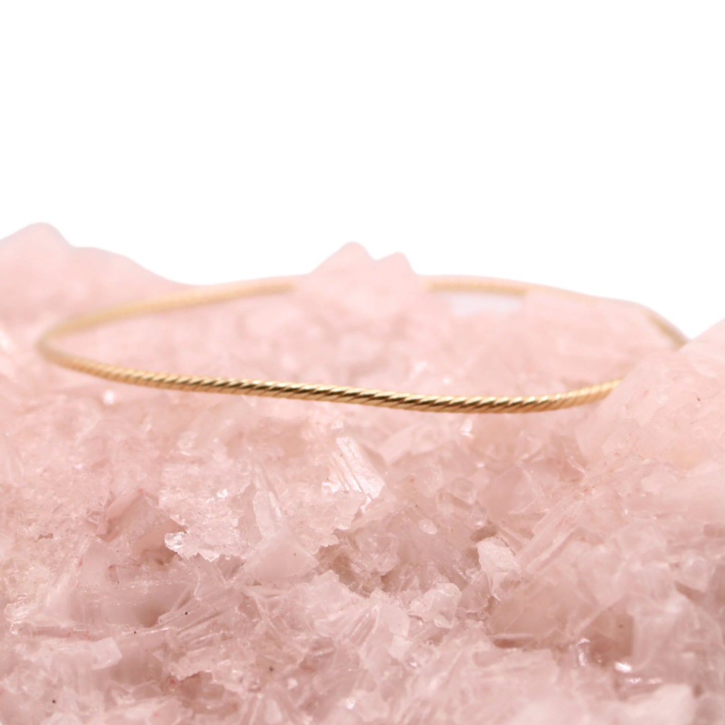 *SOLD* 14kt Yellow Gold Dainty Rope Twist Adjustable Minimalist Bangle Bracelet