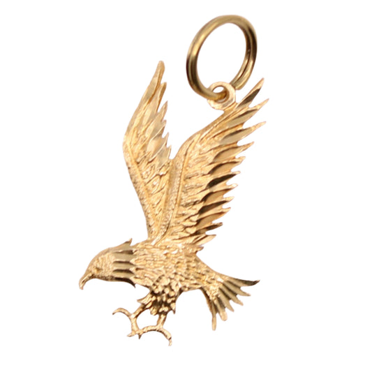 OroAmerica 14kt Yellow Gold Flying Eagle USA Pendant