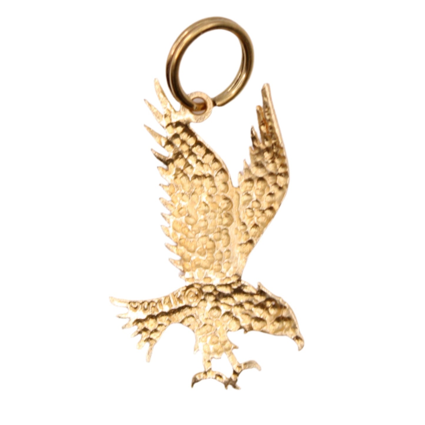 OroAmerica 14kt Yellow Gold Flying Eagle USA Pendant