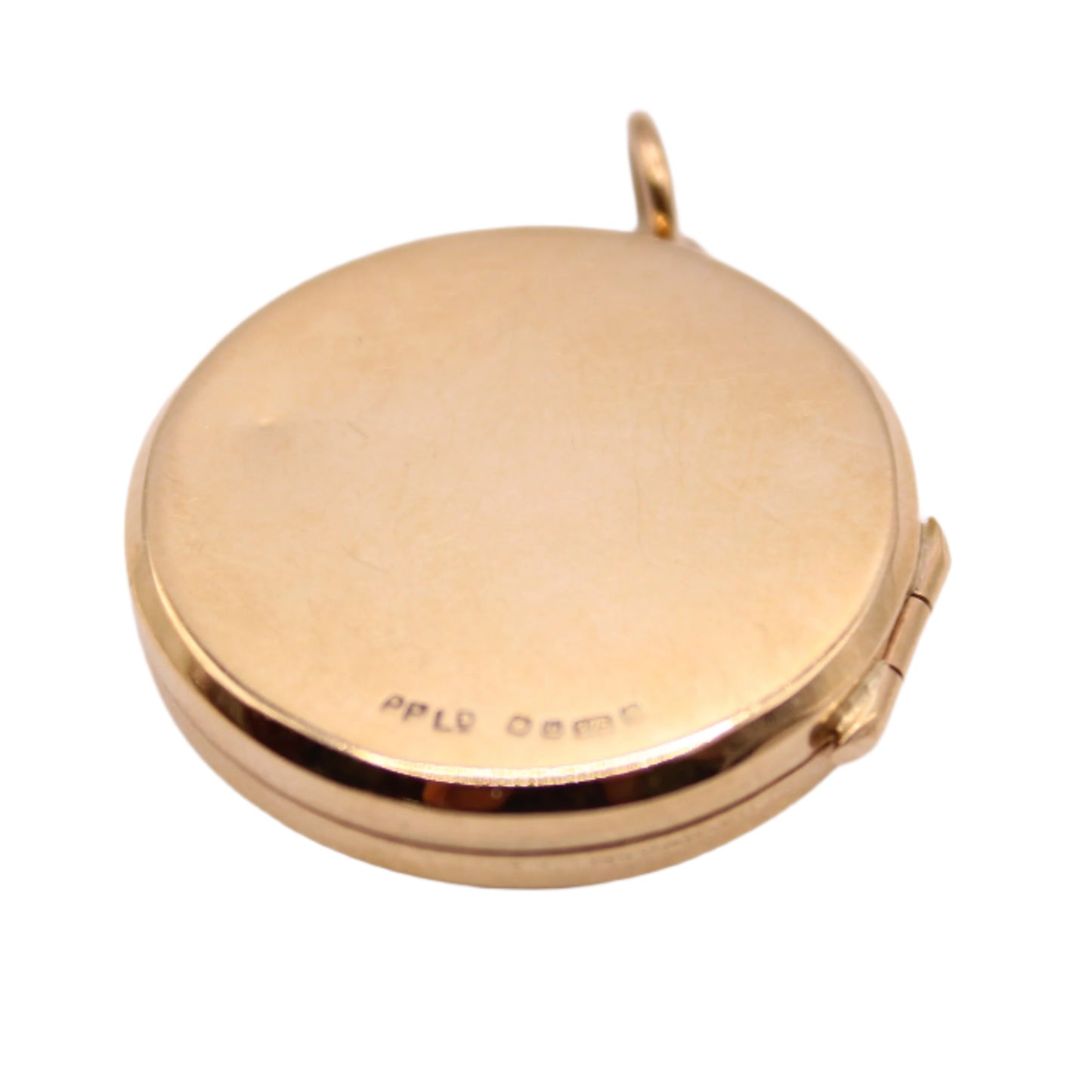 Vintage 9kt Yellow Gold Etched Ornate Scroll Photo Locket Pendant