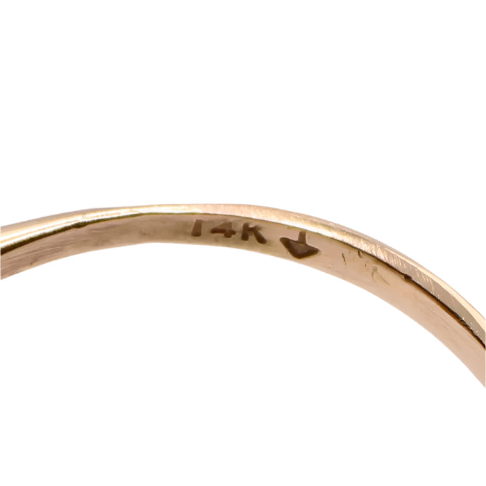 Vintage 14kt Yellow Gold Diamond Navette Cluster Cocktail Engagement Ring 7.25