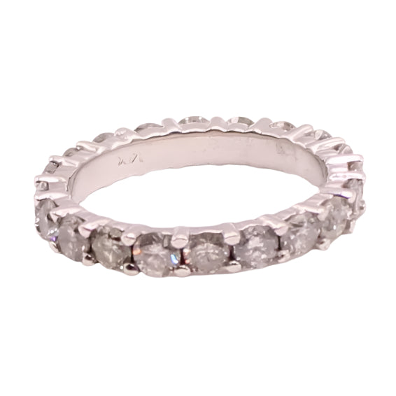 14kt White Gold 2CT Diamond Eternity Stacker Wedding Band Ring