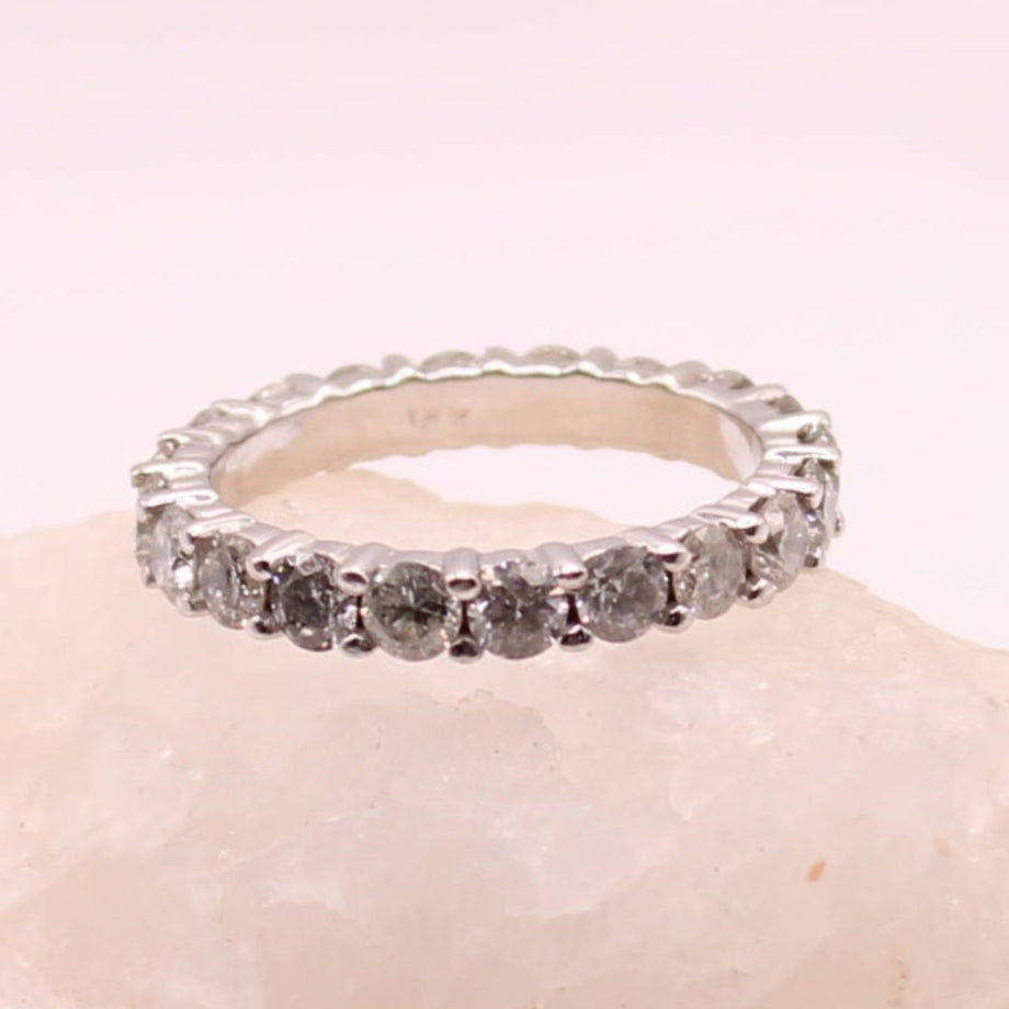 14kt White Gold 2CT Diamond Eternity Stacker Wedding Band Ring