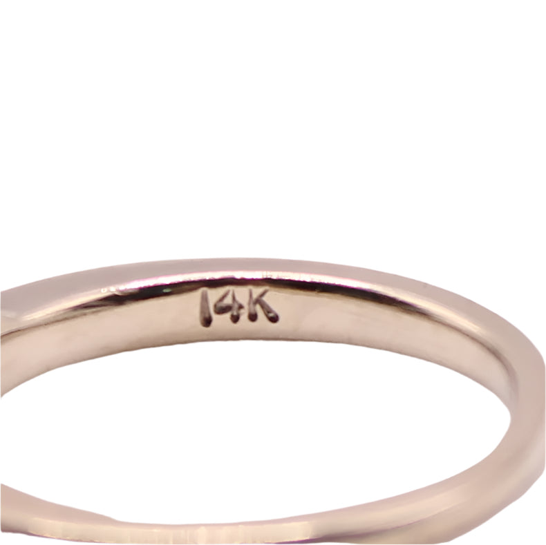 14kt White Gold Diamond Princess Square Pressure Set Stacker Band Ring