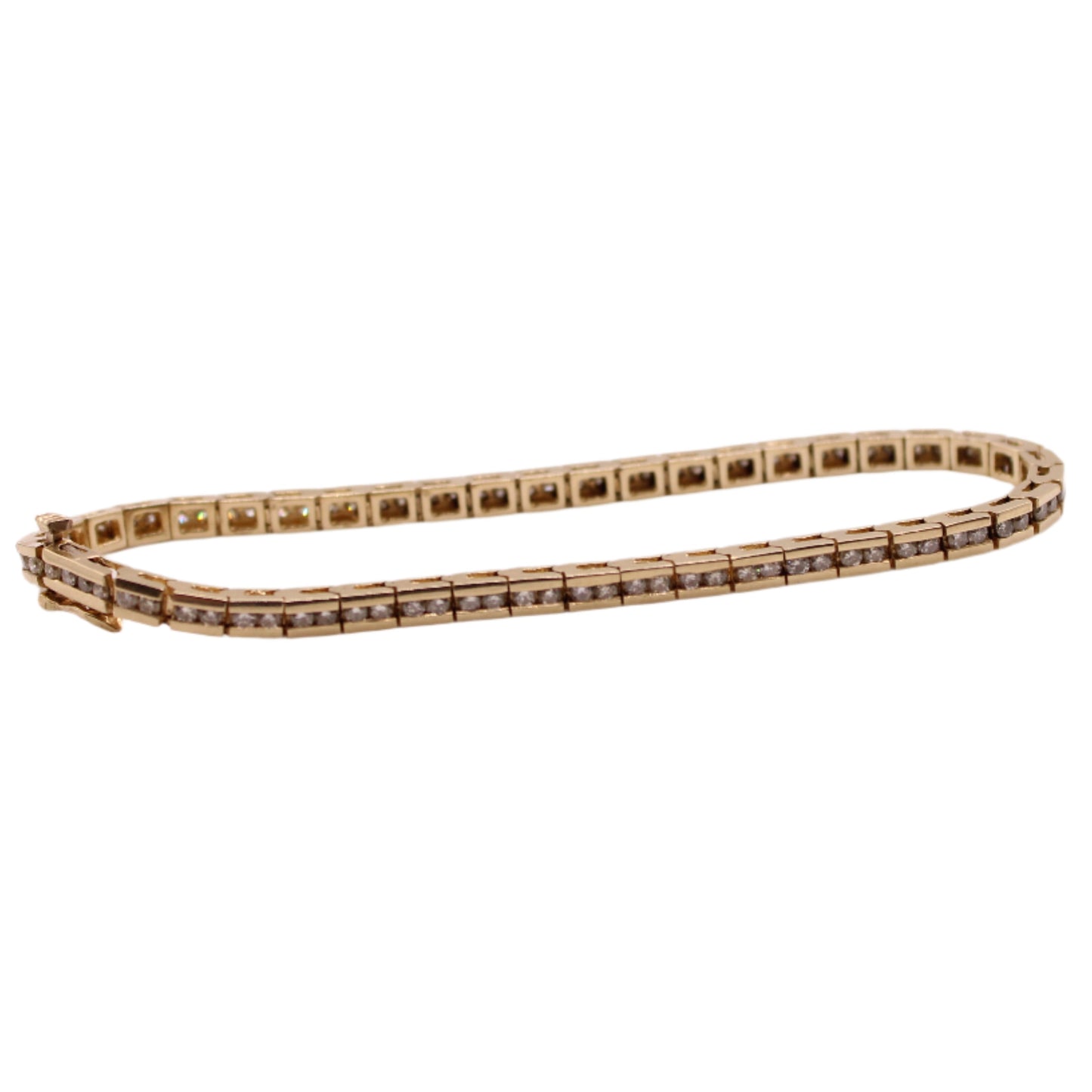 *SOLD* Vintage 14kt Yellow Gold Diamond 1.5CT Channel Set Tennis Link Bracelet