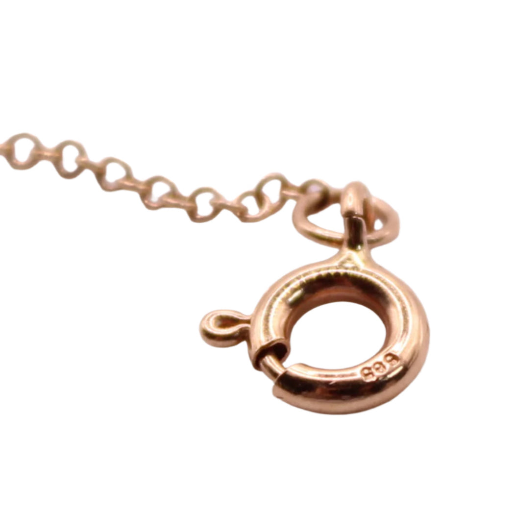 *SOLD* Jennifer Miller 14kt Rose Gold Diamond Turquoise Heart Charm Bracelet