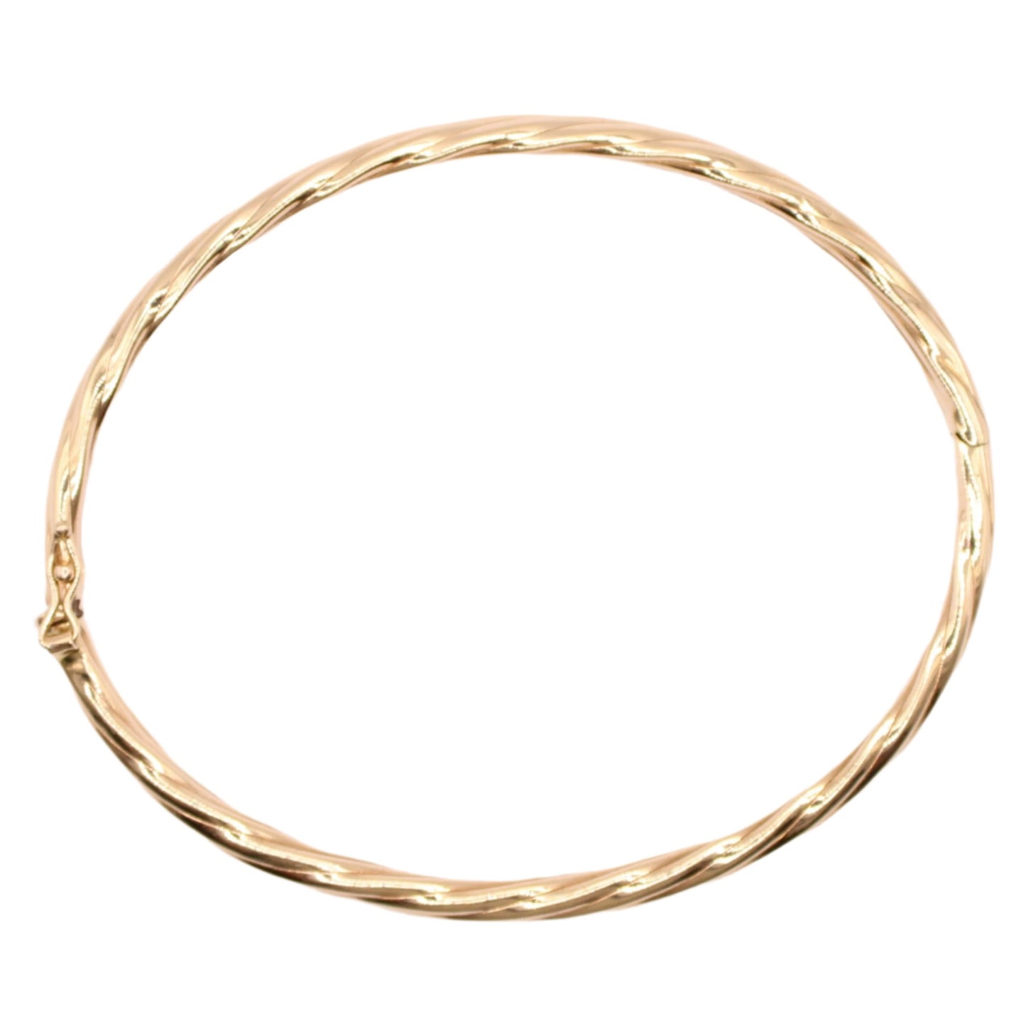 Vintage 14kt Yellow Gold Cable Twist Bangle Bracelet 7.25"
