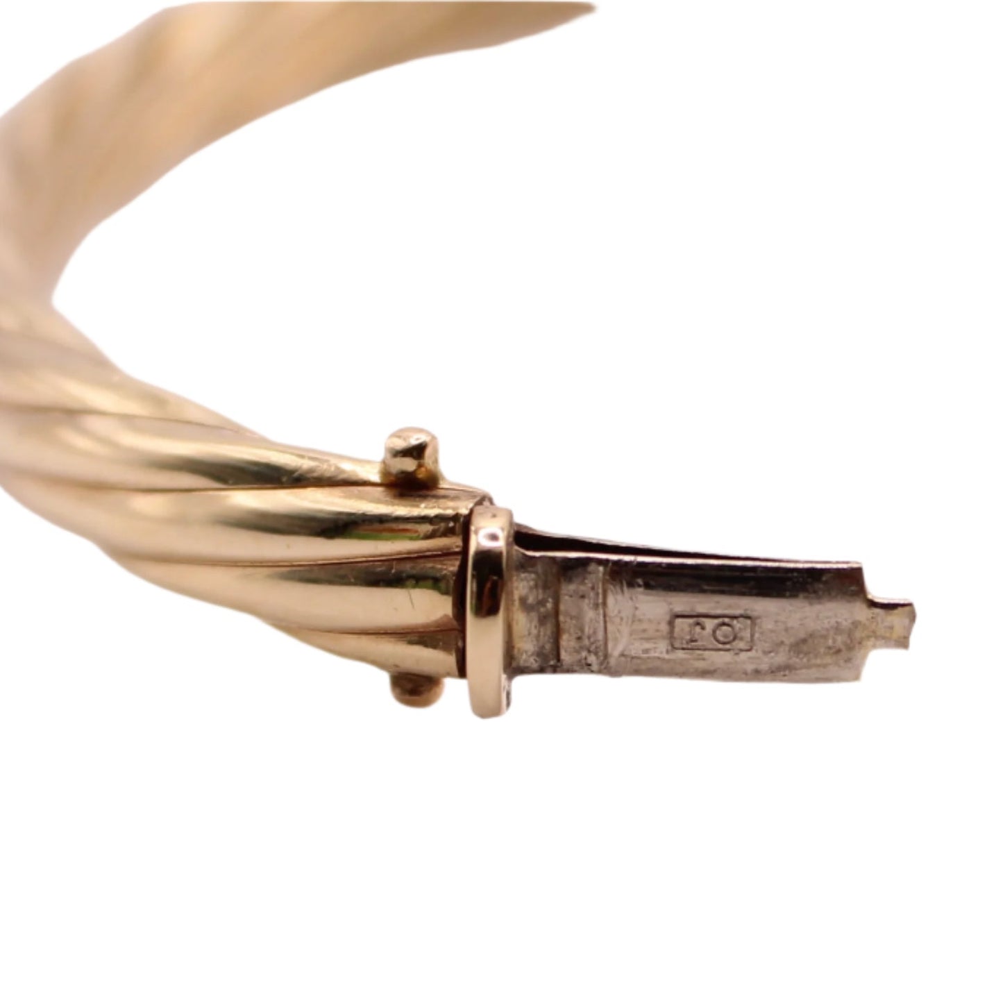 Vintage 14kt Yellow Gold Cable Twist Bangle Bracelet 7.25"