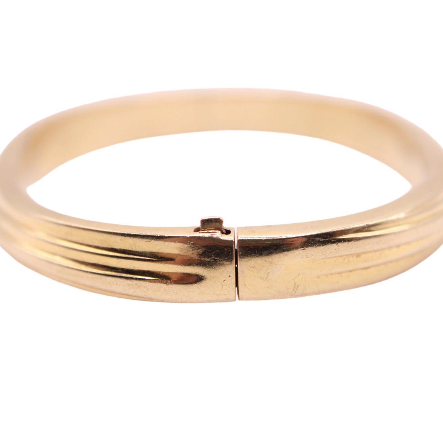 Vintage 14k Yellow Gold Hinged Bangle Bracelet