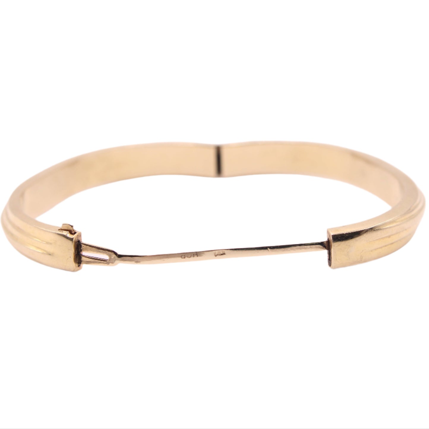 Vintage 14k Yellow Gold Hinged Bangle Bracelet
