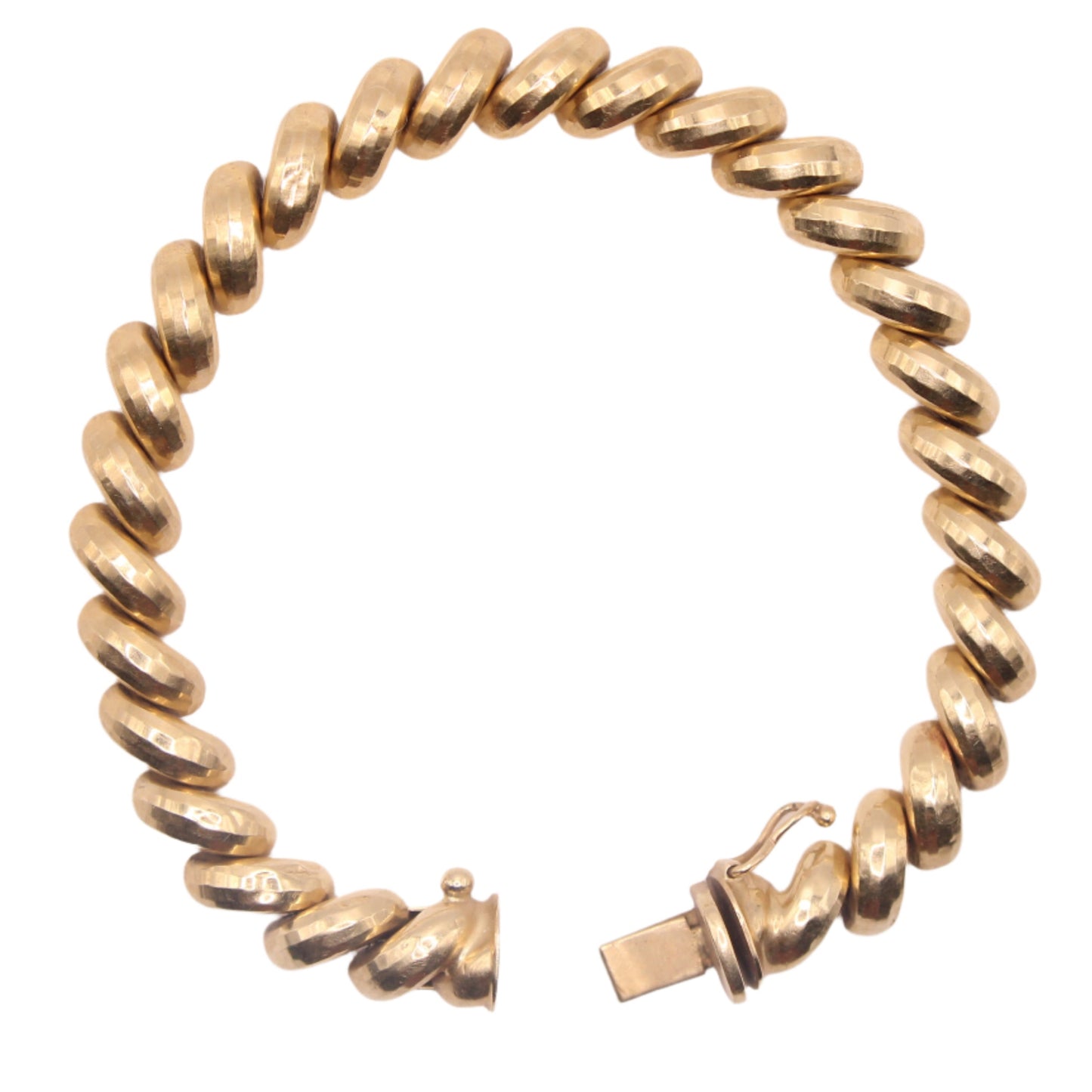 Bailey Banks & Biddle 14kt Yellow Gold San Marco Faceted Cut Bracelet 6.5"
