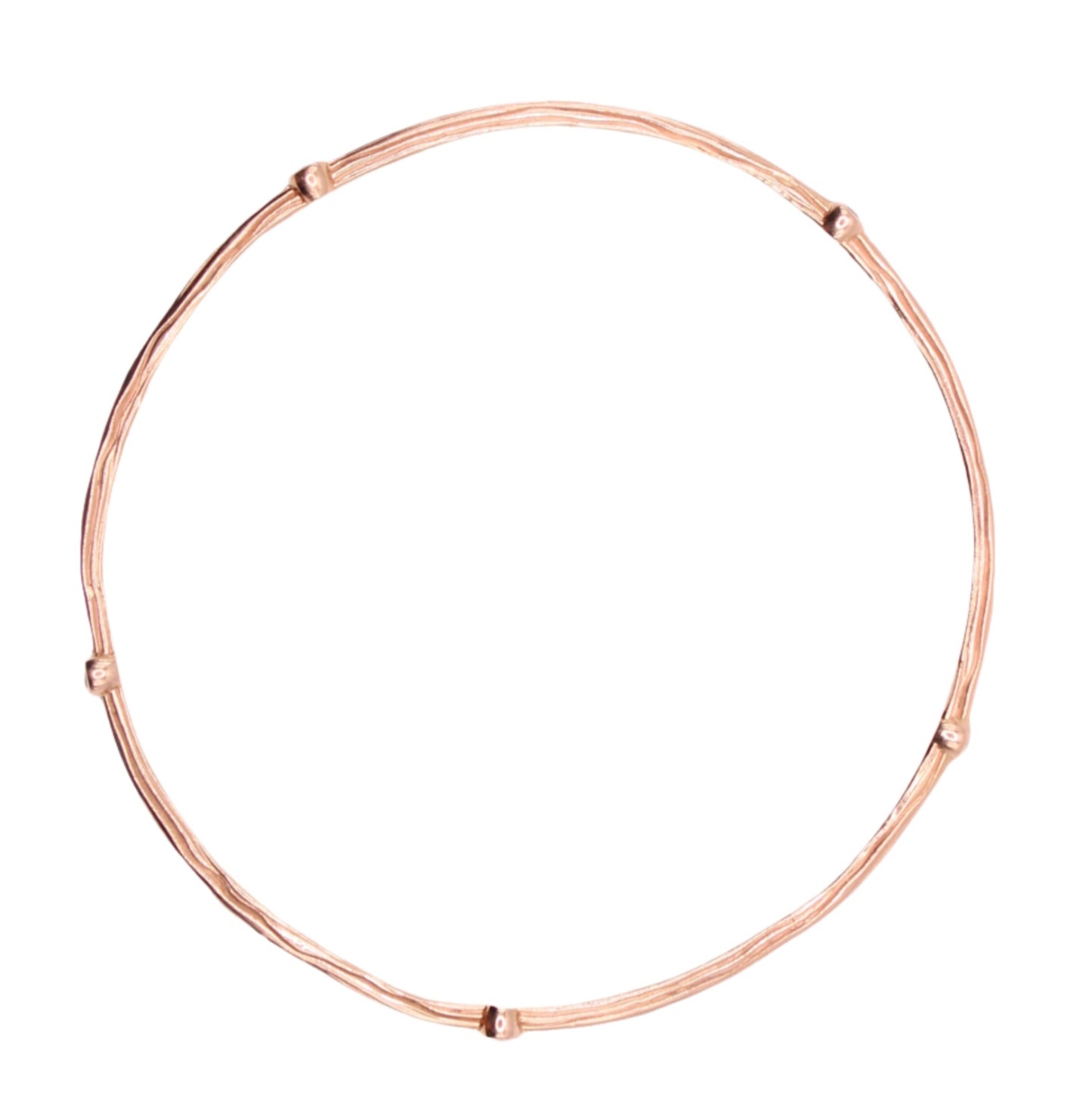 *SOLD* 14kt Rose Gold Diamond 0.25CT Organic Wood Texture Bangle Bracelet 8"