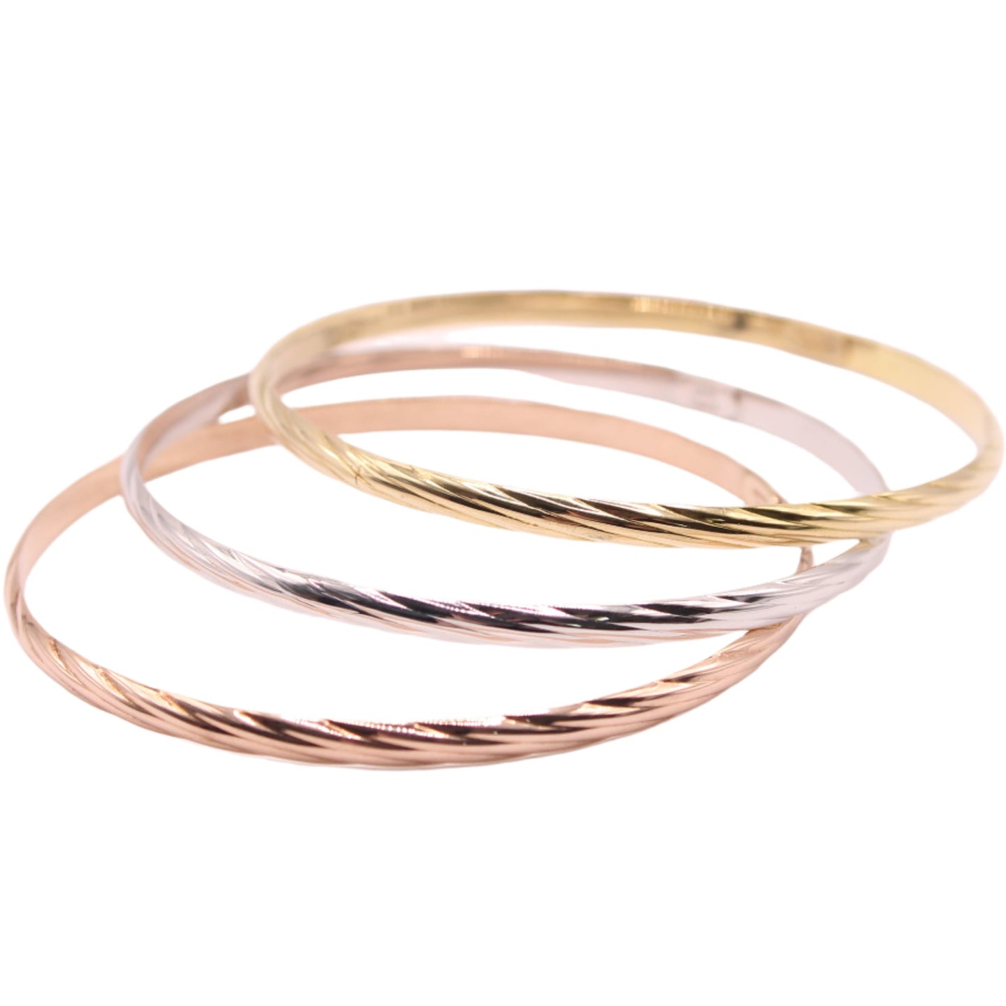 18kt Yellow Gold Atasay Kuyumculuk Twist Cable Style Bangle Bracelet