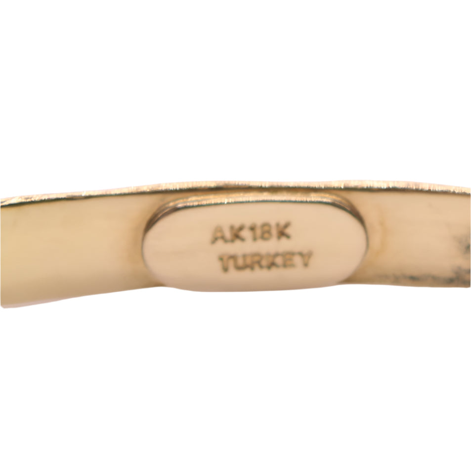 18kt Yellow Gold Atasay Kuyumculuk Twist Cable Style Bangle Bracelet