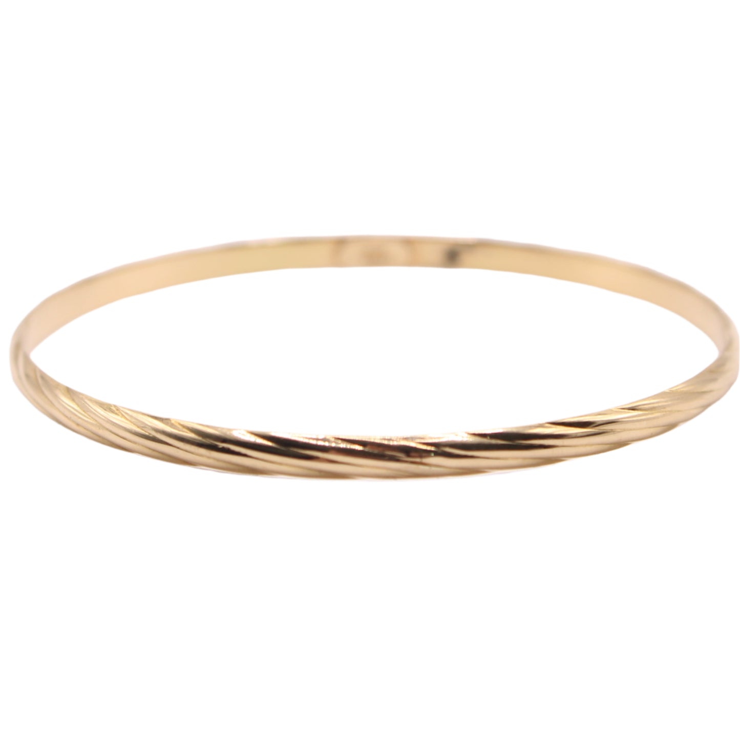 18kt Yellow Gold Atasay Kuyumculuk Twist Cable Style Bangle Bracelet