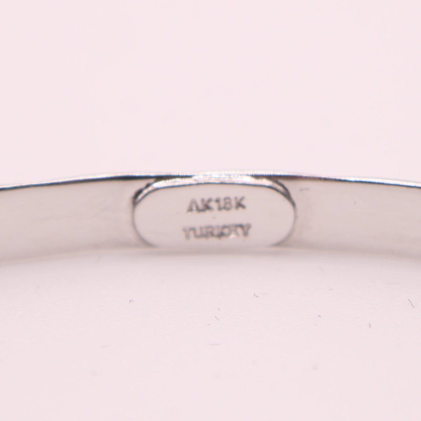 18kt White Gold Atasay Kuyumculuk Twist Cable Style Bangle Bracelet