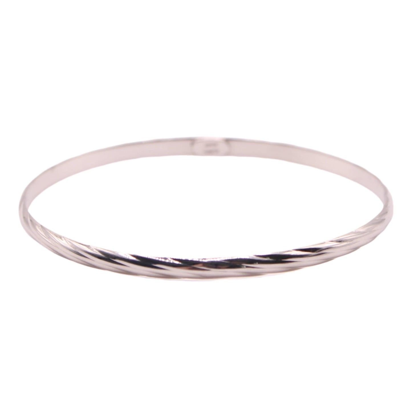 18kt White Gold Atasay Kuyumculuk Twist Cable Style Bangle Bracelet