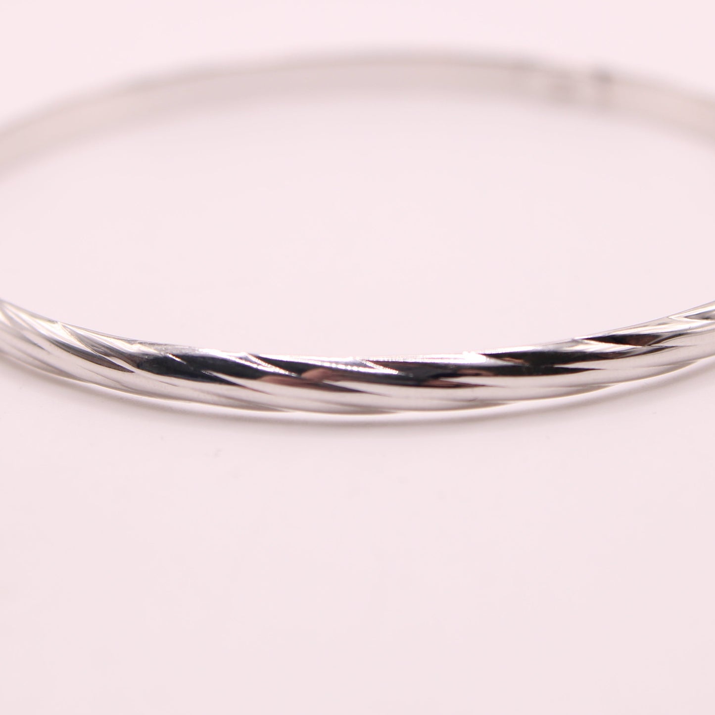 18kt White Gold Atasay Kuyumculuk Twist Cable Style Bangle Bracelet
