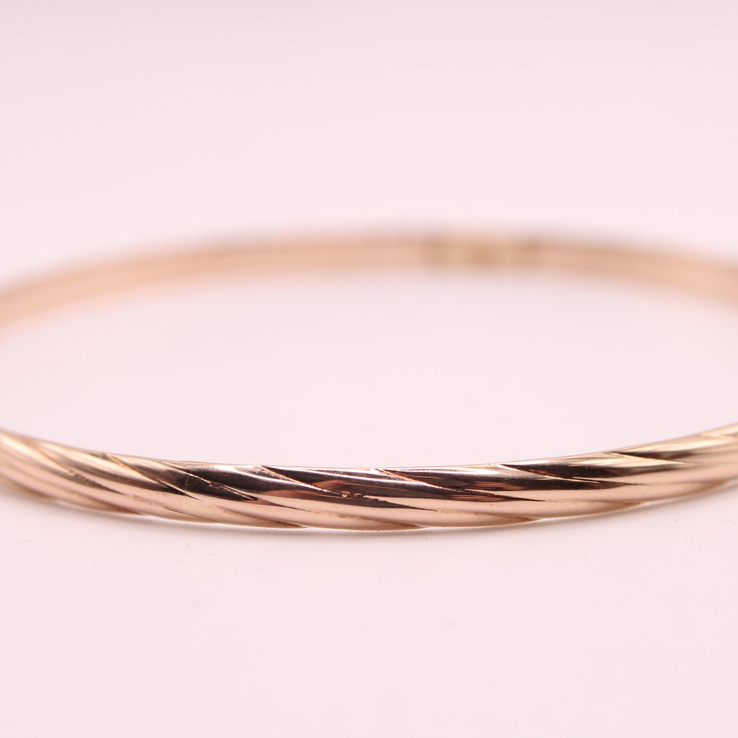 18kt Rose Gold Atasay Kuyumculuk Twist Cable Style Bangle Bracelet