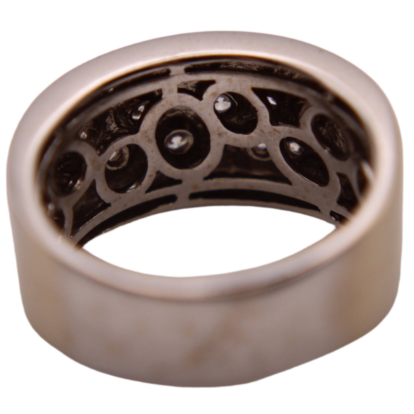 14kt White Gold Diamond Flush Set Constellation Scattered Satin Finish Ring