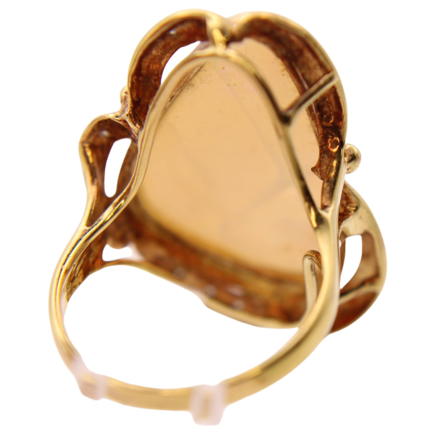 *SOLD* Vintage 14kt Yellow White Gold Large Natural Australian Opal Fire Diamond Cocktail Ring