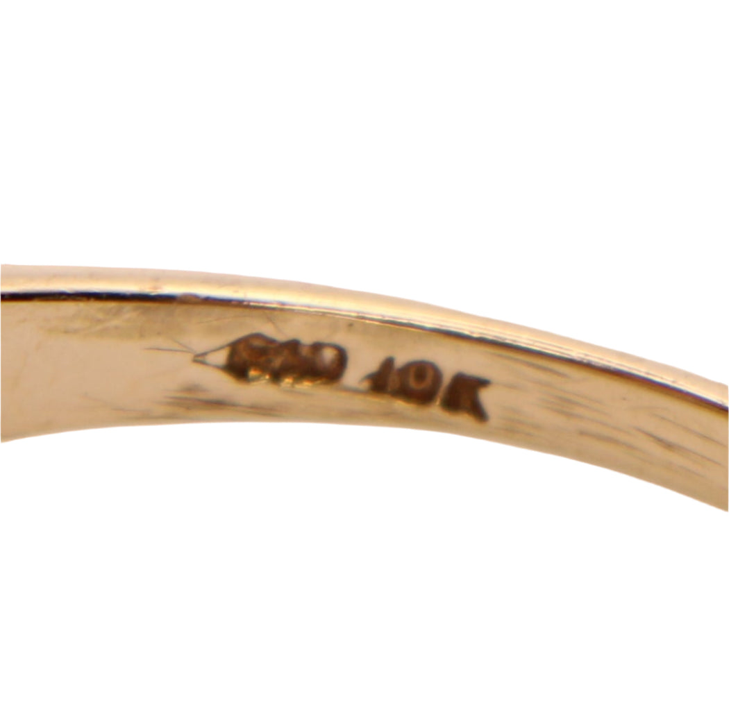 10kt Yellow Gold Peridot Oval Cut Open Chain Ring