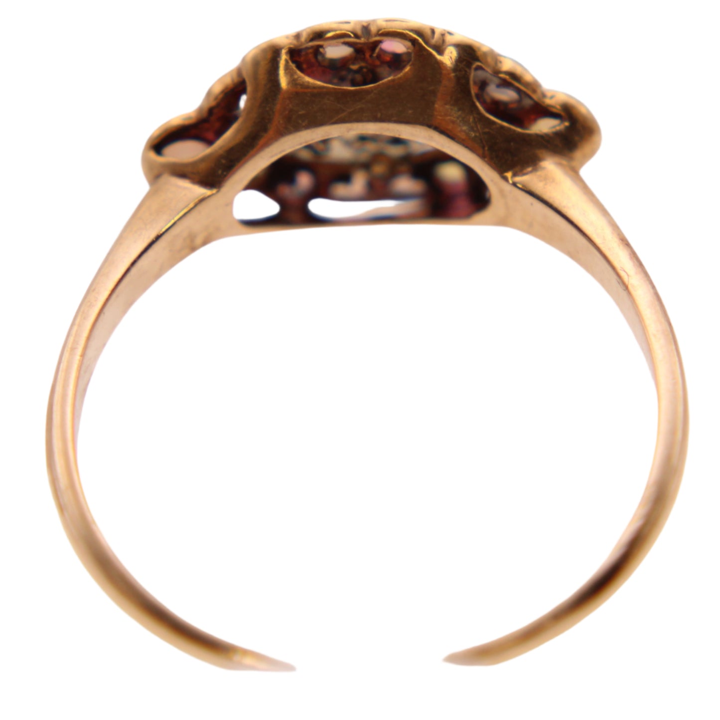 *SOLD* Antique 14kt Yellow Gold Victorian Opal Halo Cluster Ring