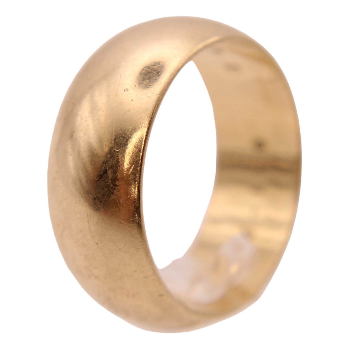 *SOLD* 14kt Yellow Gold Antique Polished Wide Cigar Band Engraved Ring