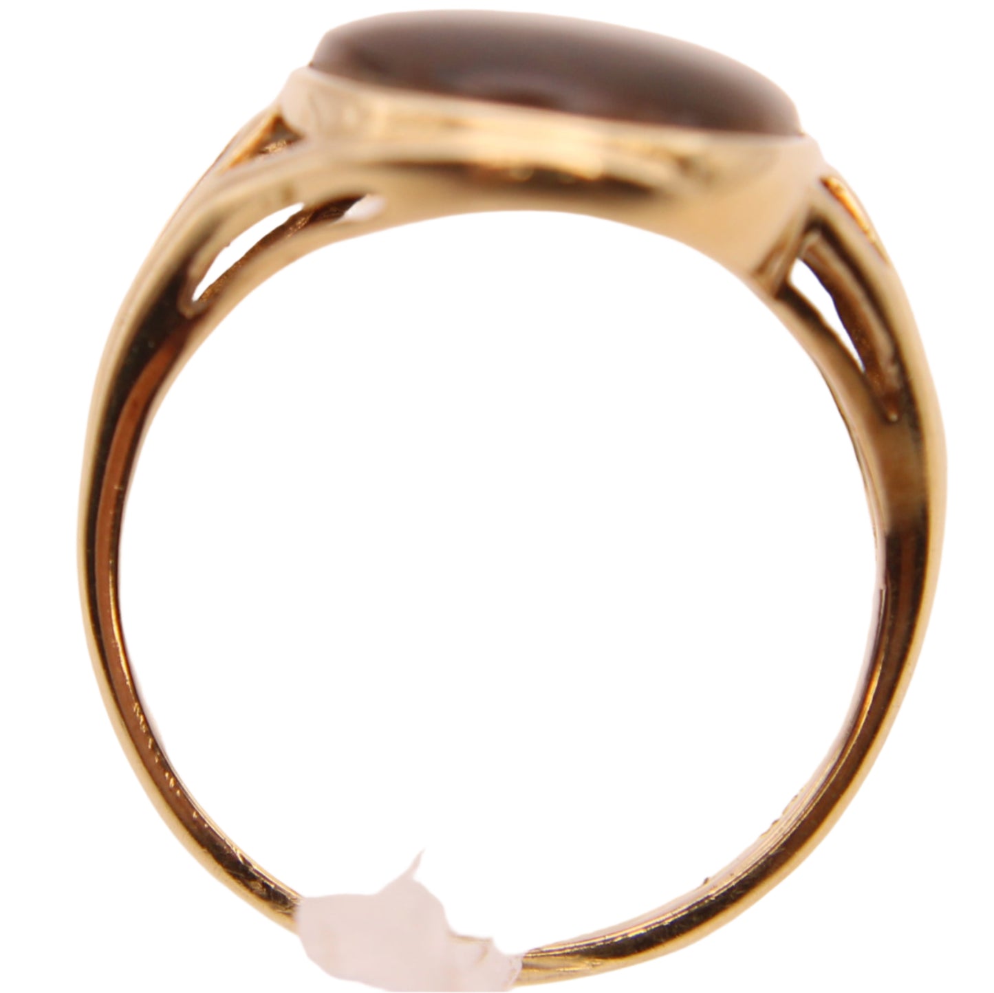 10kt Yellow Gold Tiger's Eye Cabochon Cocktail Statement Ring