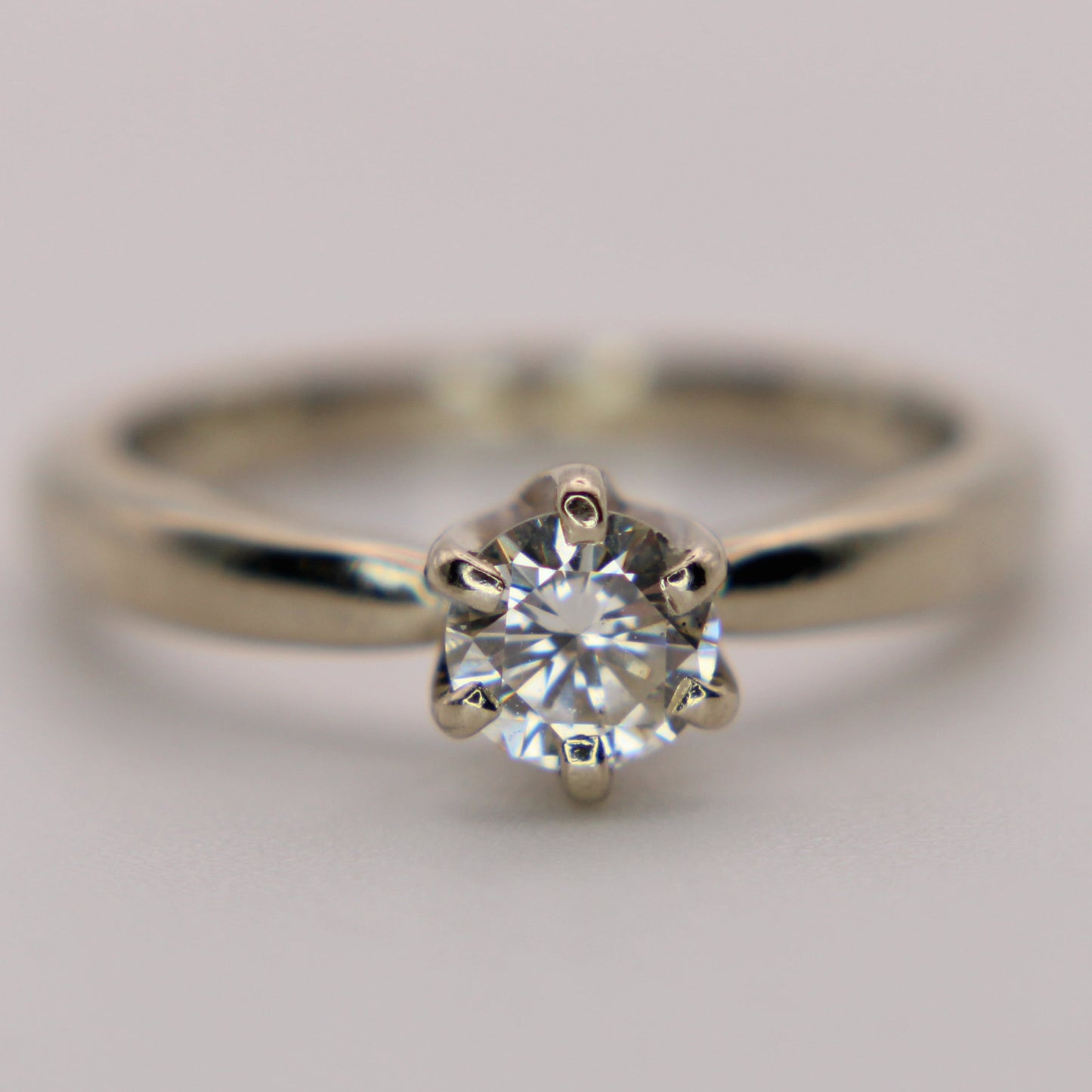 Solstice 14kt White Gold Diamond Round Cut .50 Carat Solitaire Engagement Wedding Ring