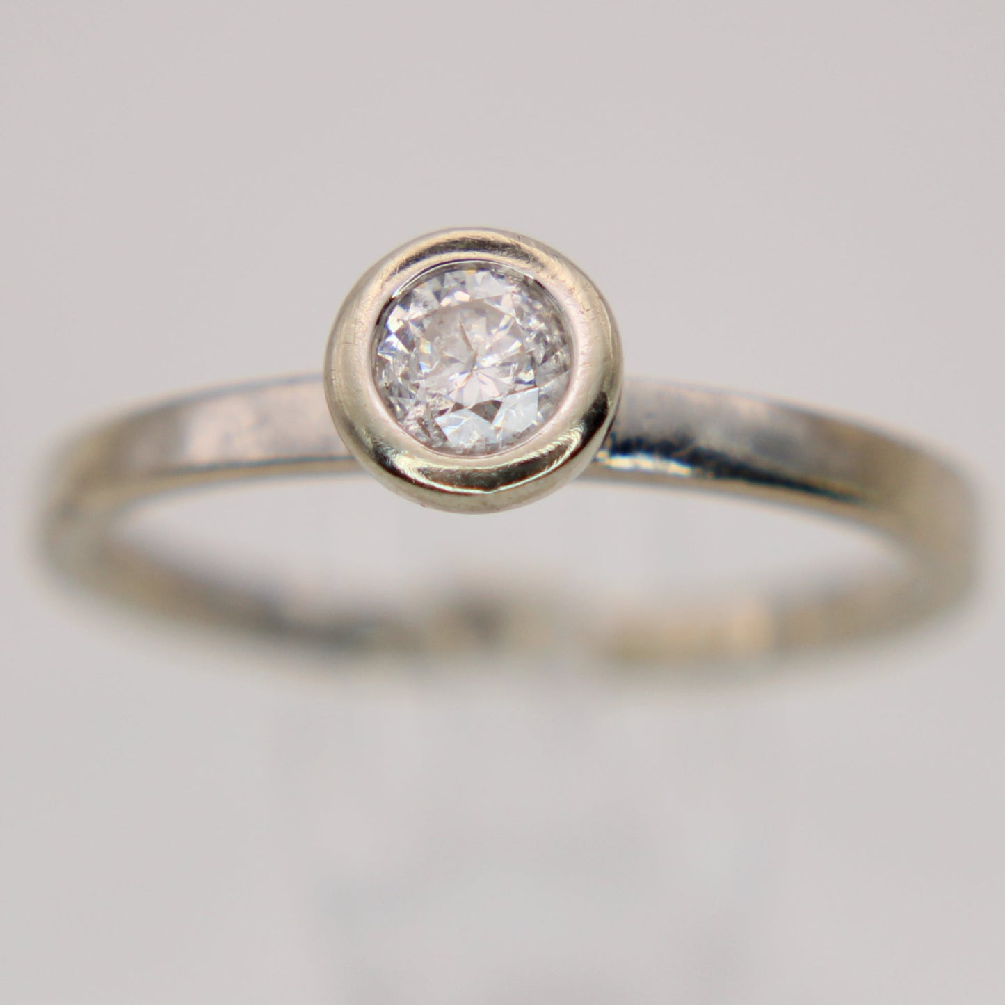 Jared's 10kt White Gold Diamond Bezel Solitaire Stacker Ring